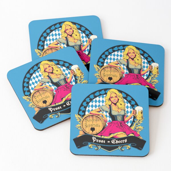 Item preview, a blonde dirndl at a Bavarian church fair with the Bavarian diamond pattern designed and sold by Segasprojects.