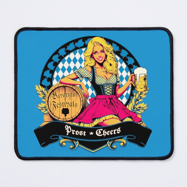 Item preview, a blonde dirndl at a Bavarian church fair with the Bavarian diamond pattern designed and sold by Segasprojects.
