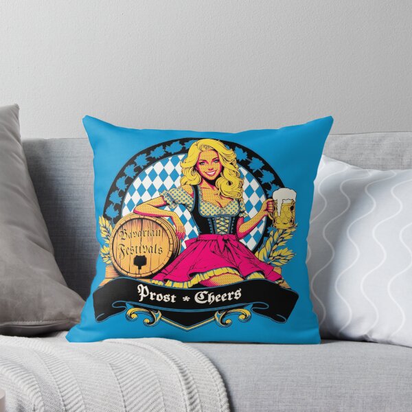 Item preview, a blonde dirndl at a Bavarian church fair with the Bavarian diamond pattern designed and sold by Segasprojects.