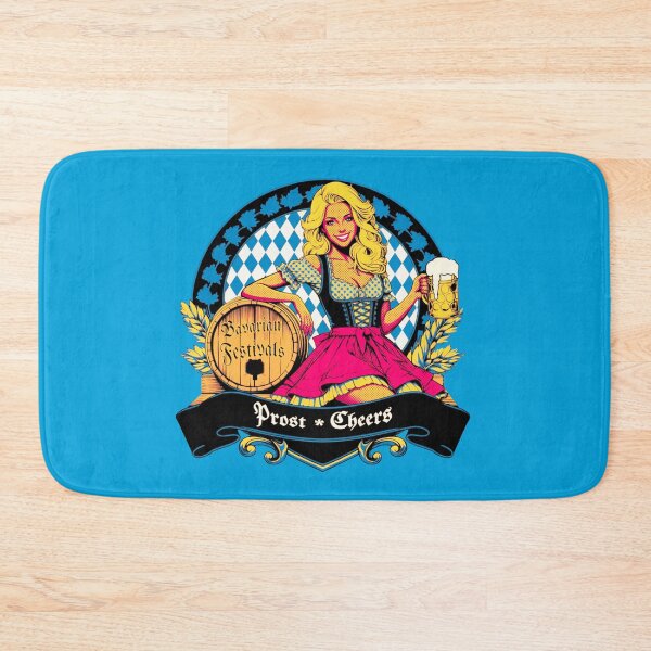 Item preview, a blonde dirndl at a Bavarian church fair with the Bavarian diamond pattern designed and sold by Segasprojects.
