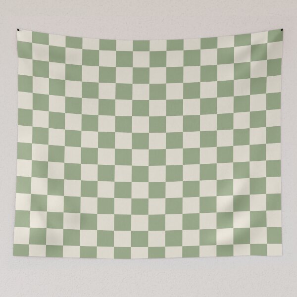 Item preview, Small Sage Green Checkerboard Pattern Sticker | Soft Cottagecore Checkered Print designed and sold by DColourMuse.