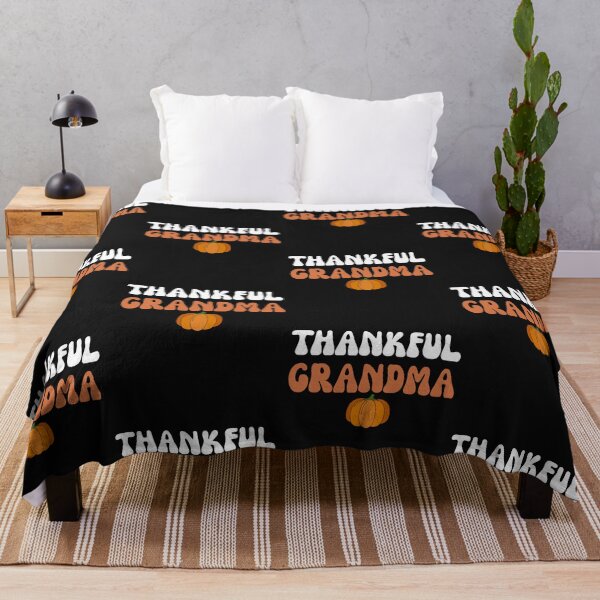 Item preview, Groovy Thankful Grandma Retro Thanksgiving Pumpkin designed and sold by mumchaosdesigns.