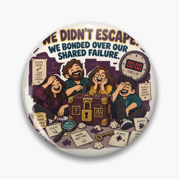 Item preview, We Didn't Escape We Bonded Over Our Shared Failure Funny Escape Room Gift Flat Illustration Shirt Puzzle Sticker Game Night Gift designed and sold by Fanverse Merchandise.