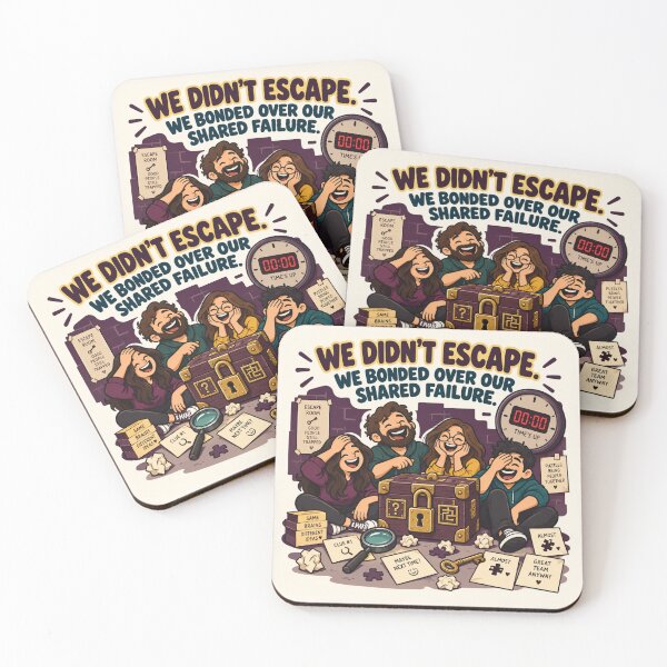 Item preview, We Didn't Escape We Bonded Over Our Shared Failure Funny Escape Room Gift Flat Illustration Shirt Puzzle Sticker Game Night Gift designed and sold by Fanverse Merchandise.