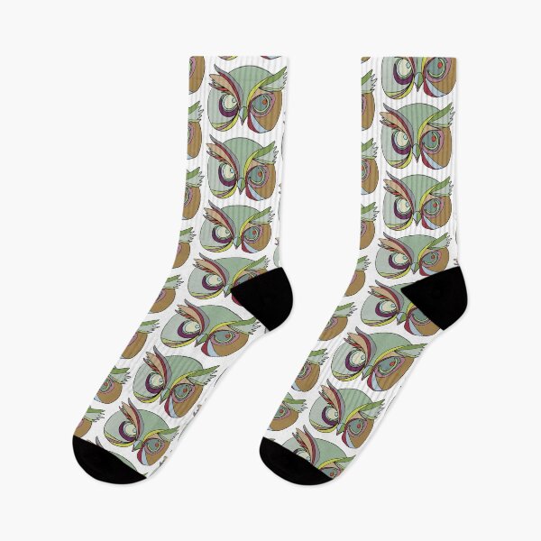 Item preview, Olive & Purple Owl Face No. 4 - Abstract Owl Line Art designed and sold by iampaulmorris.
