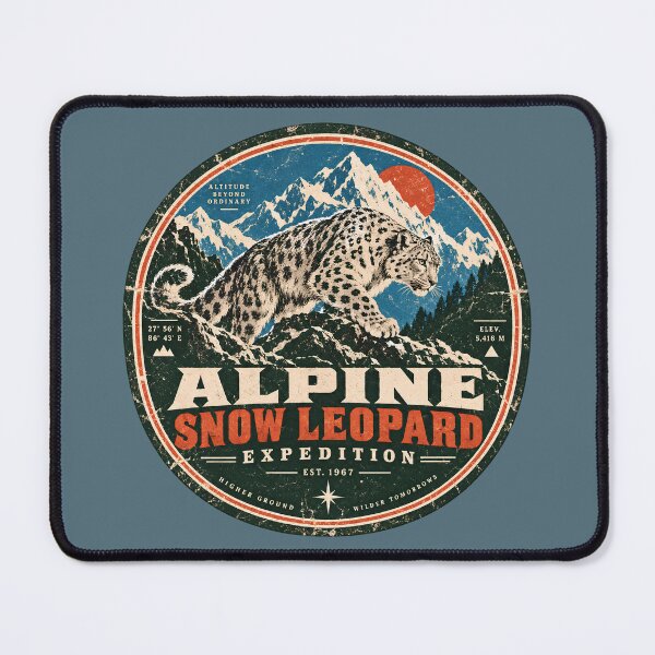 Item preview, Alpine Snow Leopard Expedition Vintage Mountain Badge designed and sold by KakangMudi.