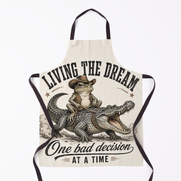 Item preview, Funny Cowboy Frog Riding a Crocodile - Living The Dream One Bad Decision At A Time designed and sold by legendaryskins.