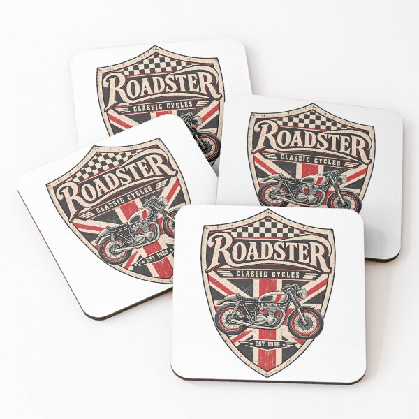 Item preview, Roadster Classic Cycles British Flag Vintage Motorcycle Crest designed and sold by DesignArtist.ia.