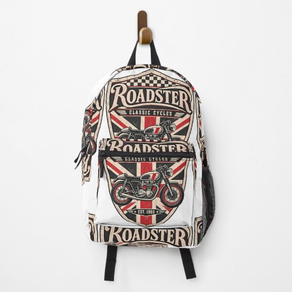 Item preview, Roadster Classic Cycles British Flag Vintage Motorcycle Crest designed and sold by DesignArtist.ia.