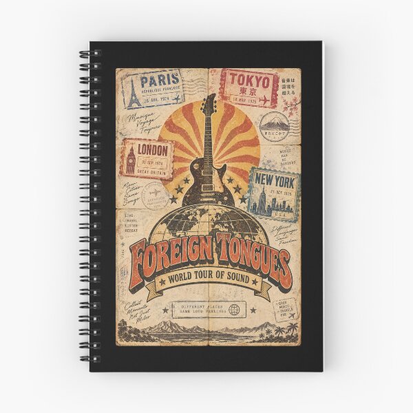 Item preview, Foreign Tongues World Tour of Sound Classic Rock Passport Art designed and sold by Fanverse Merchandise.