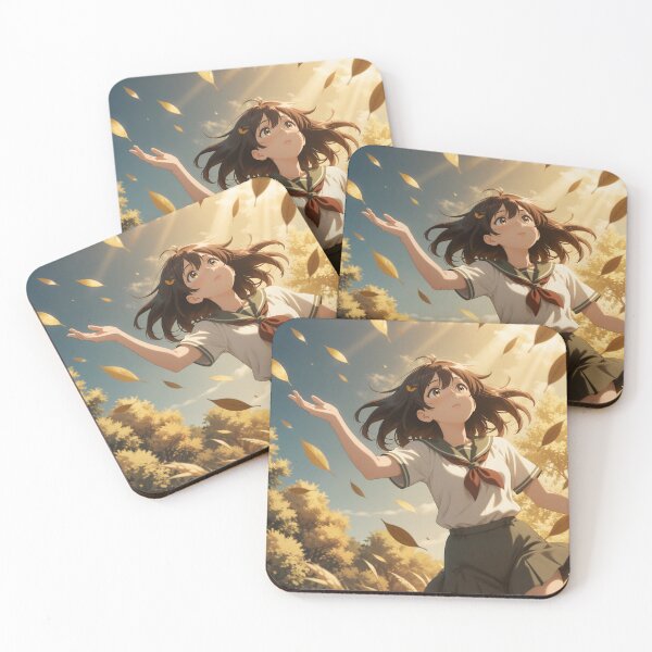 Artikelvorschau, Golden Autumn Daydream – Anime Girl in Falling Leaves entworfen und verkauft von Killington.