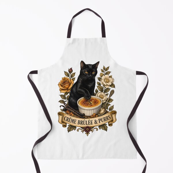 Item preview, Crème Brûlée Purrs Black Cat Art designed and sold by Old's Cool Cat Studio.