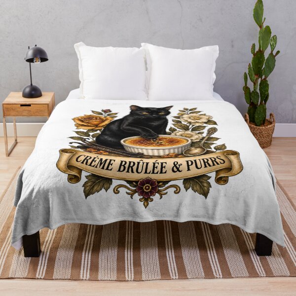 Item preview, Crème Brûlée Purrs Black Cat Art designed and sold by Old's Cool Cat Studio.