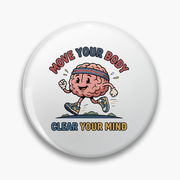 Item preview, Move Your Body Clear Your Mind – Running Motivation Fitness Design designed and sold by StickerNestYou.
