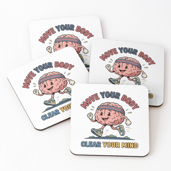 Item preview, Move Your Body Clear Your Mind – Running Motivation Fitness Design designed and sold by StickerNestYou.