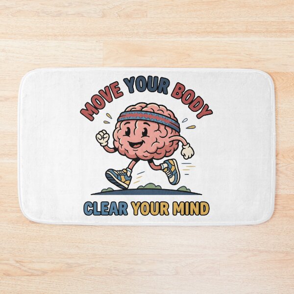 Item preview, Move Your Body Clear Your Mind – Running Motivation Fitness Design designed and sold by StickerNestYou.