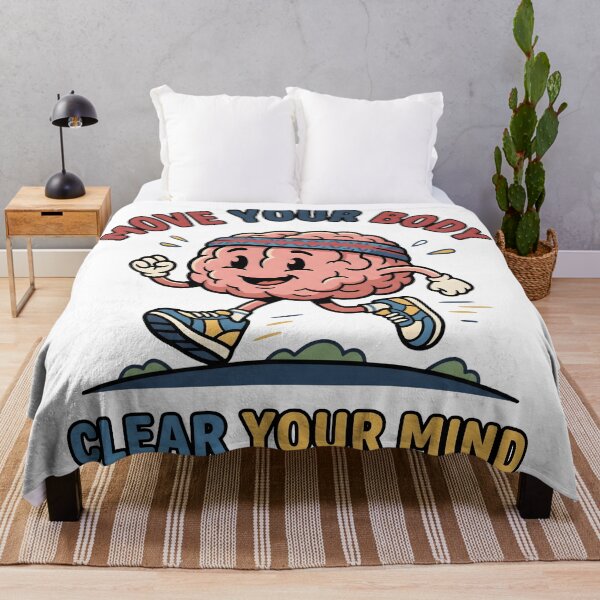Item preview, Move Your Body Clear Your Mind – Running Motivation Fitness Design designed and sold by StickerNestYou.