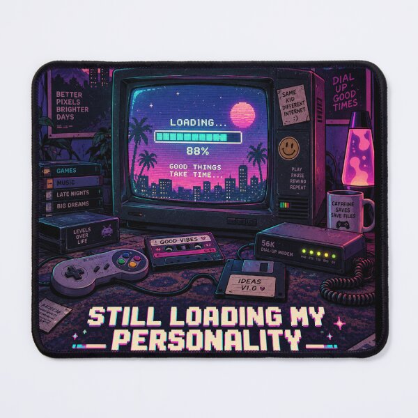 Item preview, Still Loading My Personality Retro 90s CRT Nostalgia Design designed and sold by Fanverse Merchandise.