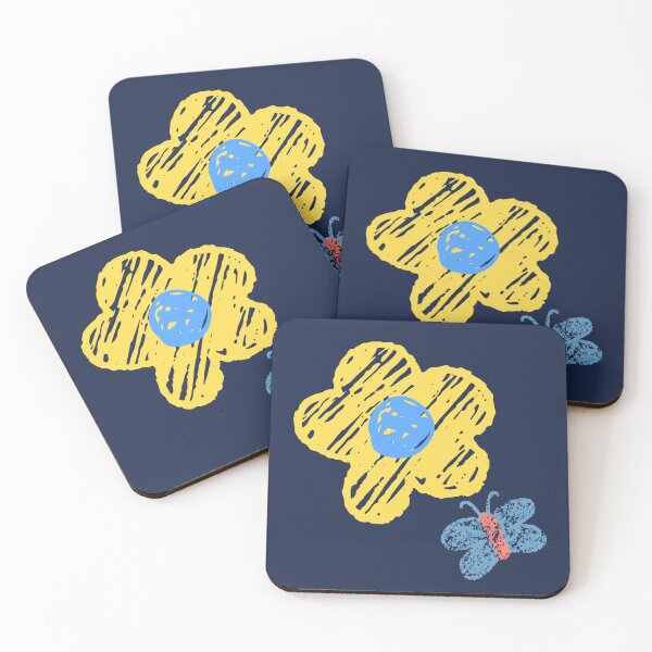 Item preview, Kindergarten Cute Doodle Art | Yellow Flower and Butterfly Scribbles using Thick Crayons  designed and sold by LightPrints.