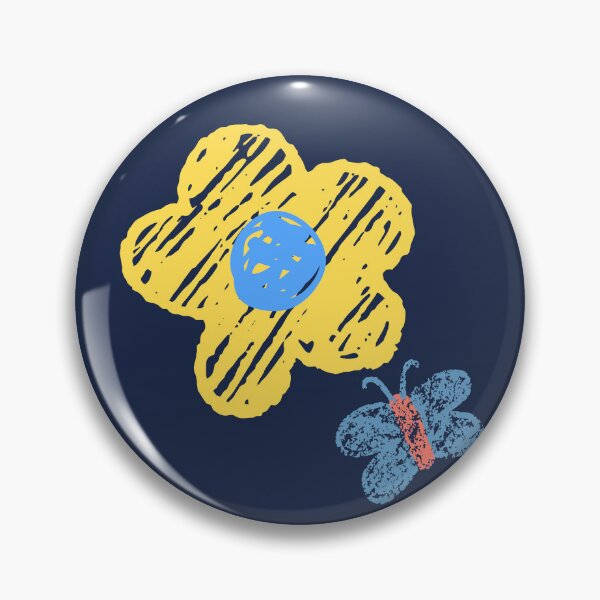 Item preview, Kindergarten Cute Doodle Art | Yellow Flower and Butterfly Scribbles using Thick Crayons  designed and sold by LightPrints.