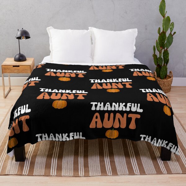 Item preview, Groovy Thankful Aunt Retro Thanksgiving Pumpkin designed and sold by mumchaosdesigns.