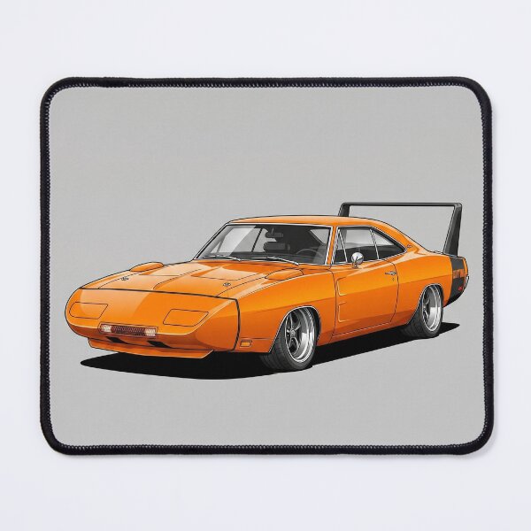Item preview, Classic 1969 Charger Daytona Orange Muscle Car Illustration designed and sold by Motorline44.