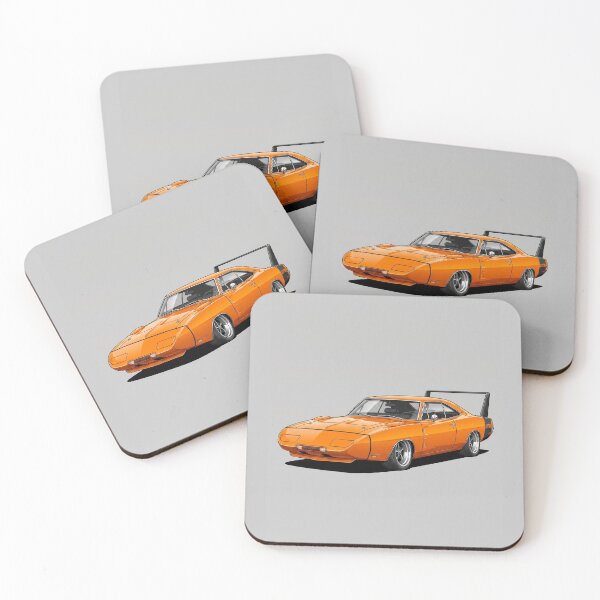 Item preview, Classic 1969 Charger Daytona Orange Muscle Car Illustration designed and sold by Motorline44.