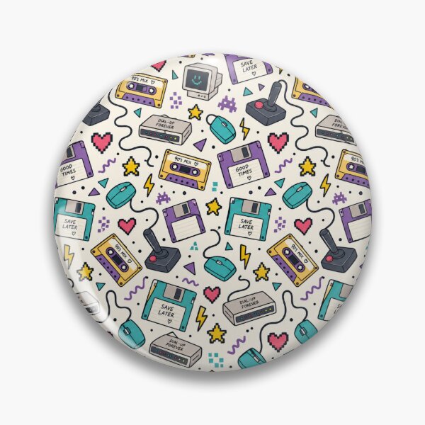 Item preview, Retro 90s Tech Doodles Seamless Pattern Nostalgia Design designed and sold by Fanverse Merchandise.