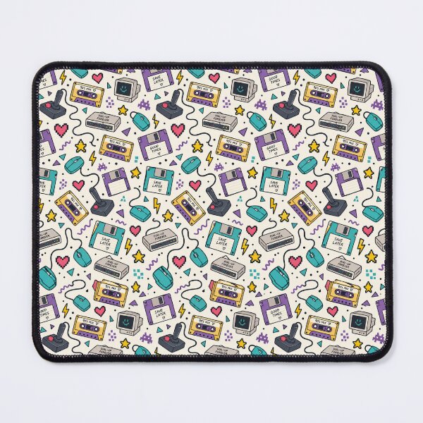 Item preview, Retro 90s Tech Doodles Seamless Pattern Nostalgia Design designed and sold by Fanverse Merchandise.