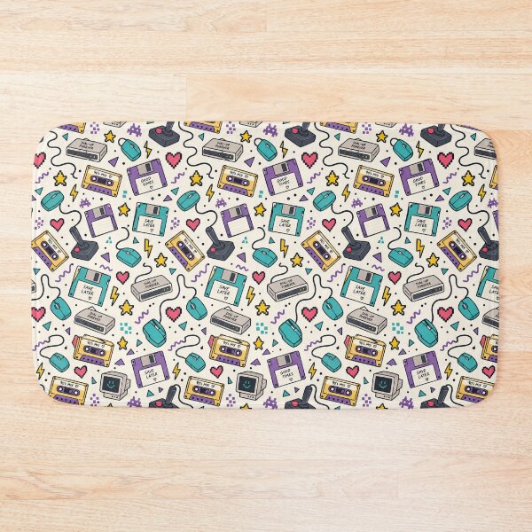 Item preview, Retro 90s Tech Doodles Seamless Pattern Nostalgia Design designed and sold by Fanverse Merchandise.