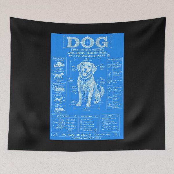 Item preview, Dog Mode On 24/7 Funny Dog Blueprint designed and sold by Genius Geek.