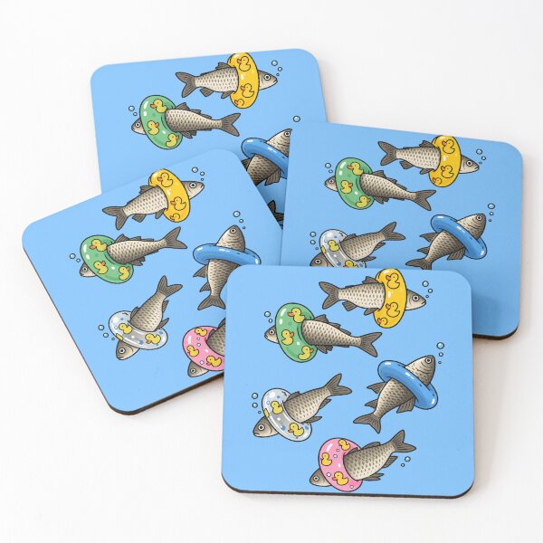 Item preview, Funny Fish Swimming With Rubber Ducks designed and sold by MonkiFlipp.