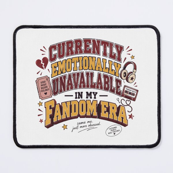 Item preview, Currently Emotionally Unavailable In My Fandom Era Funny Typography designed and sold by Fanverse Merchandise.