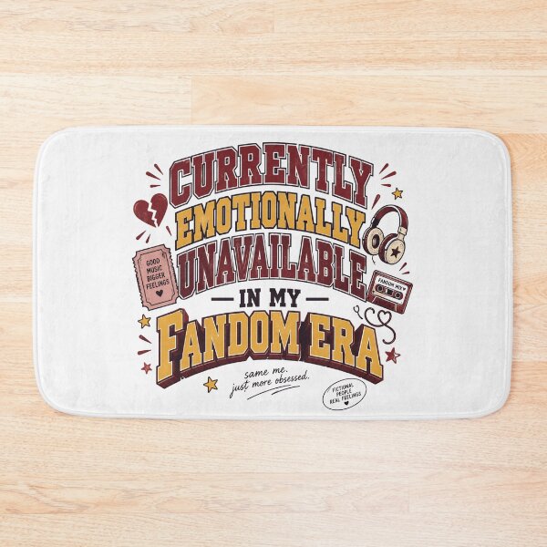 Item preview, Currently Emotionally Unavailable In My Fandom Era Funny Typography designed and sold by Fanverse Merchandise.