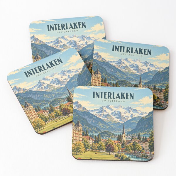Item preview, Interlaken Vintage Alpine Travel Art designed and sold by MichaeIRellov.