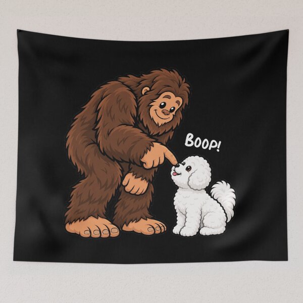 Item preview, Bigfoot and Bichon Frise Boop Fun Design Sasquatch designed and sold by rafaeltto.
