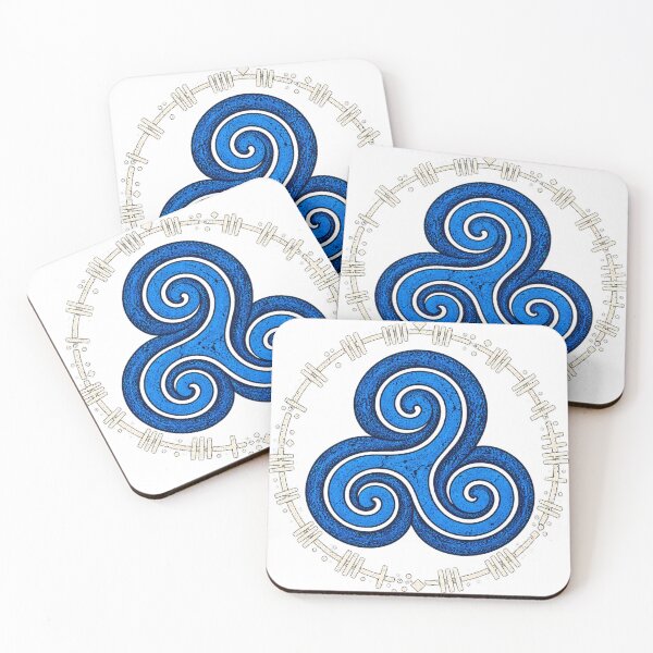 Item preview, Celtic Triskelion Blue Spiral Rune Circle Art designed and sold by DesignArtist.ia.