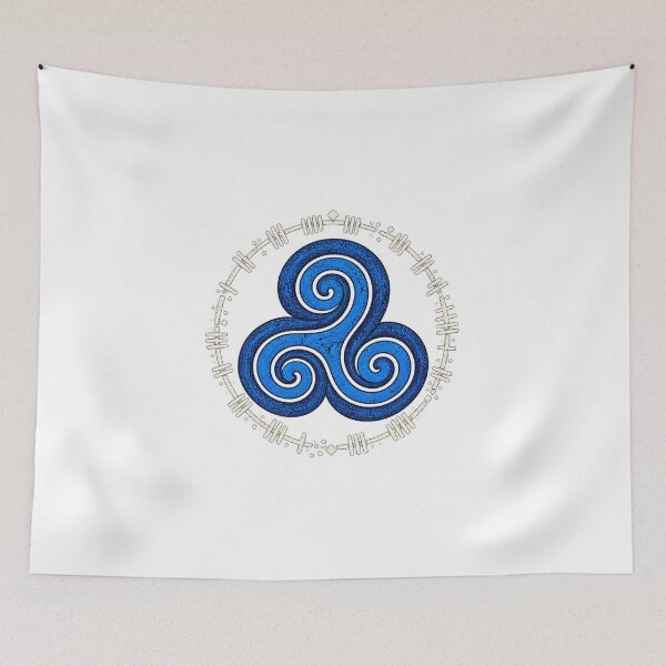 Item preview, Celtic Triskelion Blue Spiral Rune Circle Art designed and sold by DesignArtist.ia.