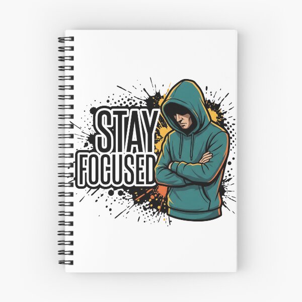 Item preview, Stay Focused Motivation – Determined Hooded Man designed and sold by StickerNestYou.