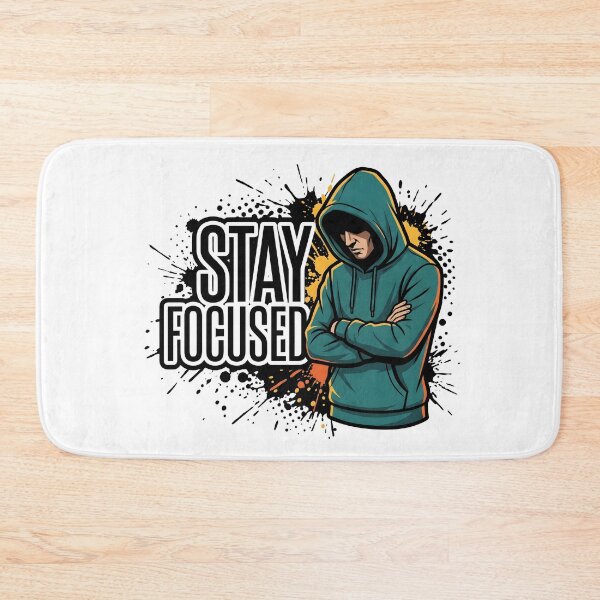 Item preview, Stay Focused Motivation – Determined Hooded Man designed and sold by StickerNestYou.