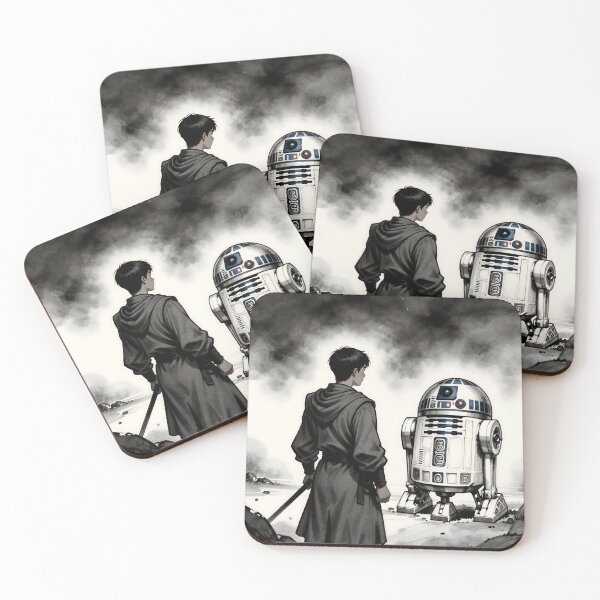 Item preview, Wandering Hero & Astromech – Ink Wash Sci-Fi Adventure designed and sold by Killington.