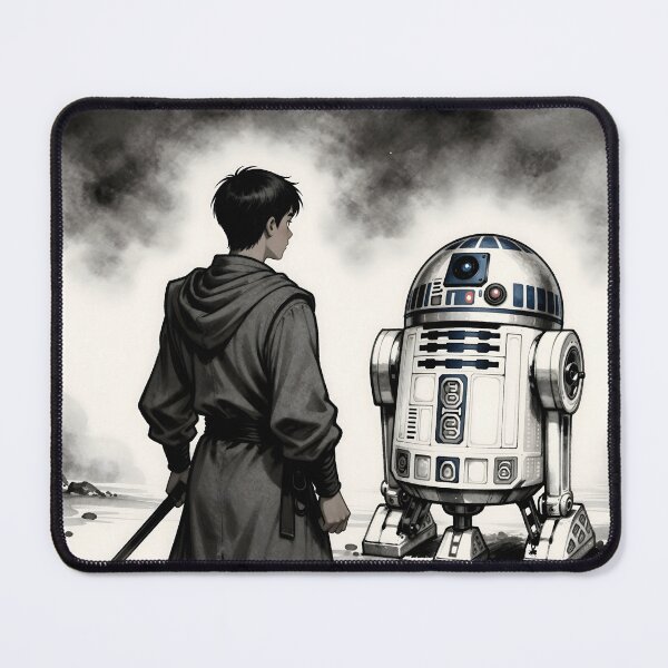 Item preview, Wandering Hero & Astromech – Ink Wash Sci-Fi Adventure designed and sold by Killington.