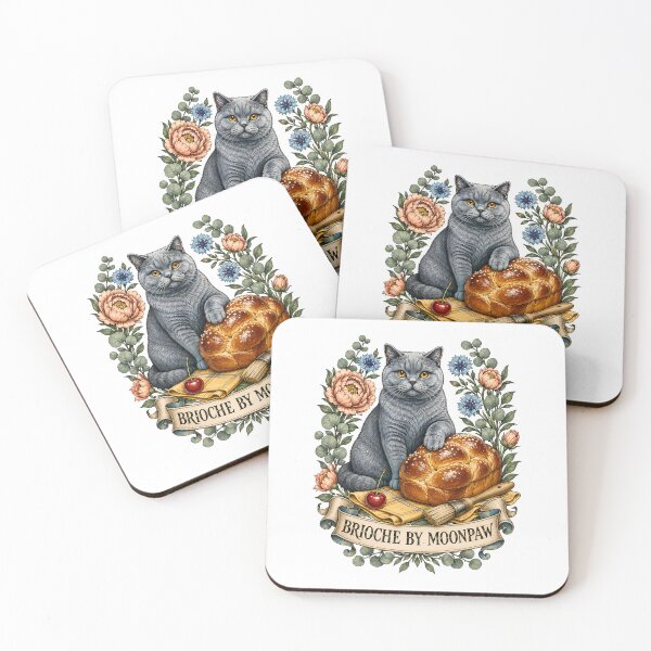 Item preview, Brioche By Moonpaw Gray Cat Art designed and sold by Old's Cool Cat Studio.