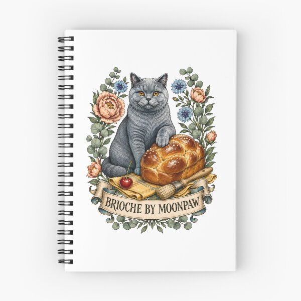 Item preview, Brioche By Moonpaw Gray Cat Art designed and sold by Old's Cool Cat Studio.