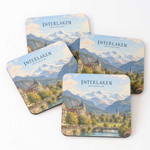 Item preview, Interlaken Painterly Swiss Alpine Impression designed and sold by MichaeIRellov.