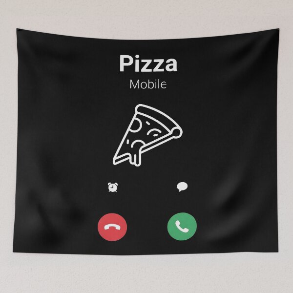 Item preview, Pizza Lover Funny Foodie Phone Call Illustration designed and sold by StickerNestYou.