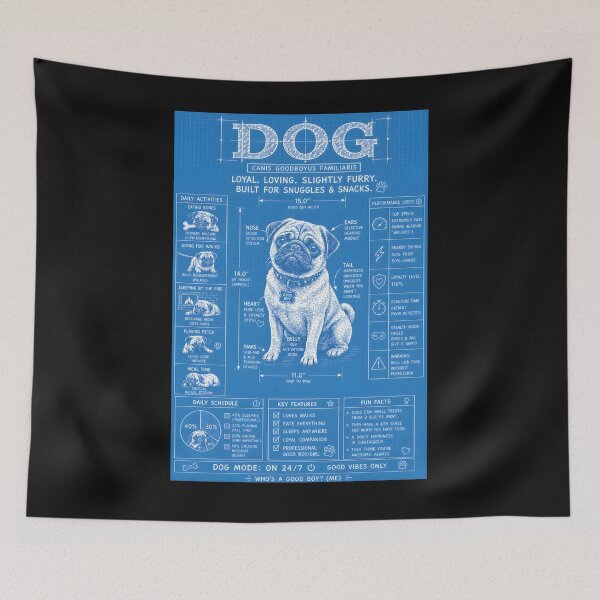 Item preview, Pug Dog Mode On 24/7 Funny Dog Blueprint designed and sold by Genius Geek.