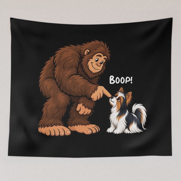 Item preview, Bigfoot and Biewer Terrier Boop Fun Design Sasquatch designed and sold by rafaeltto.