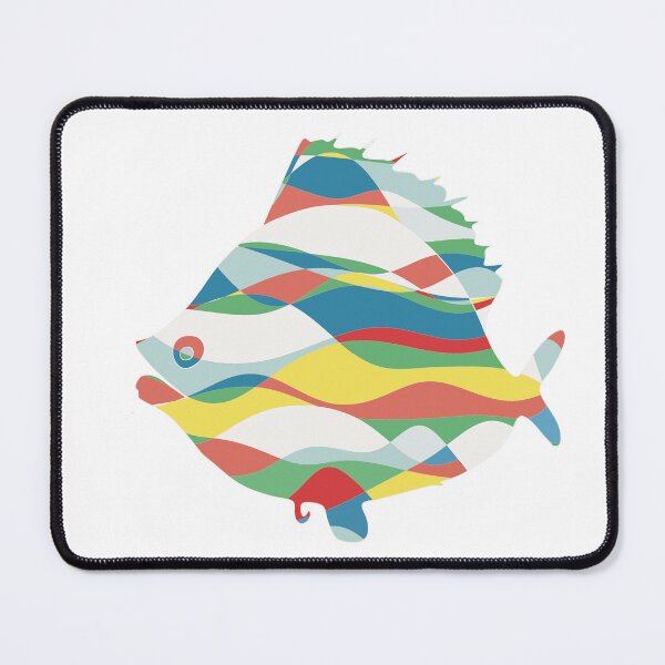 Item preview, Multicolour Stripe Plaice Fish - Abstract Ocean Line Art designed and sold by iampaulmorris.