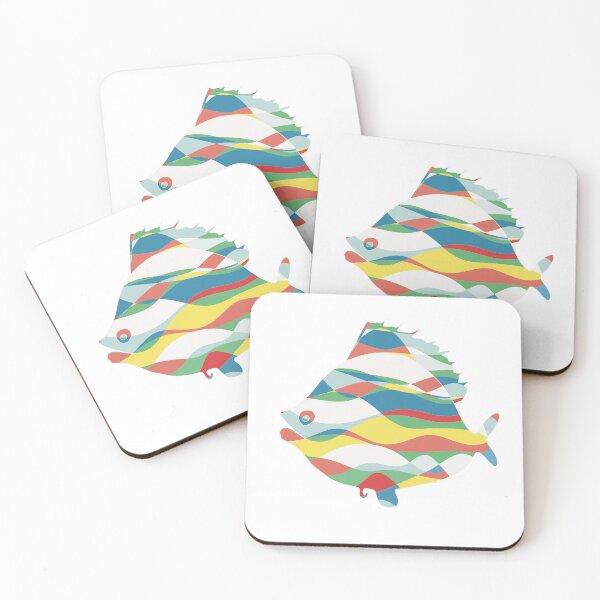 Item preview, Multicolour Stripe Plaice Fish - Abstract Ocean Line Art designed and sold by iampaulmorris.